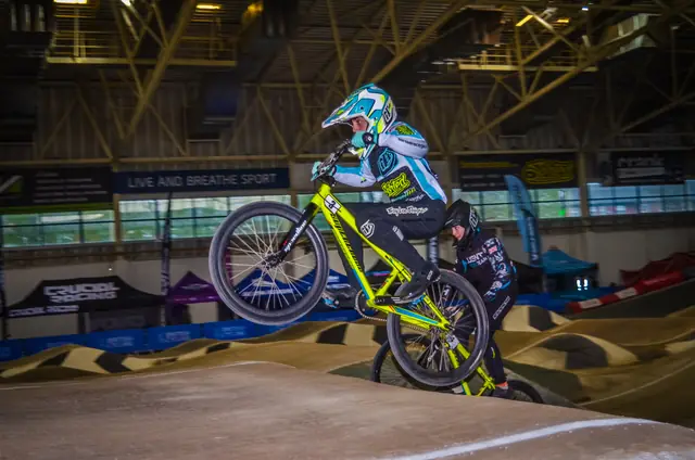 Airborne on the indoor track