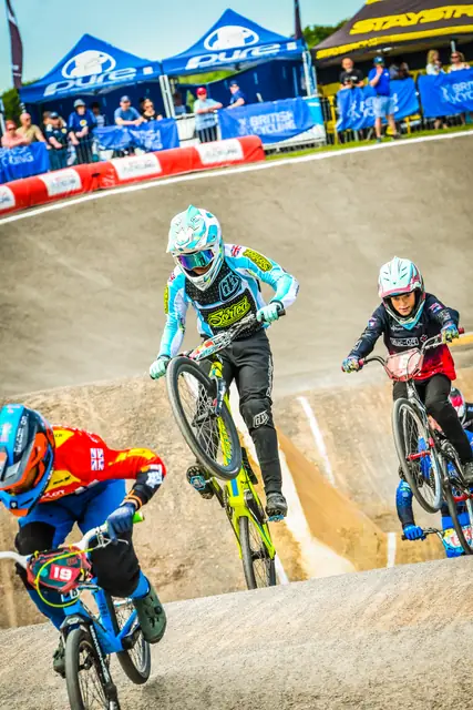 Leading the pack out of the turn